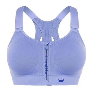 SHEFIT Low Impact Sports Bra Periwinkle Medium Adjustable Straps Pads NWT